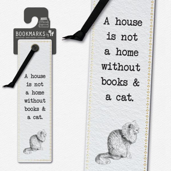 Literary Bookmarks - Books & a Cat