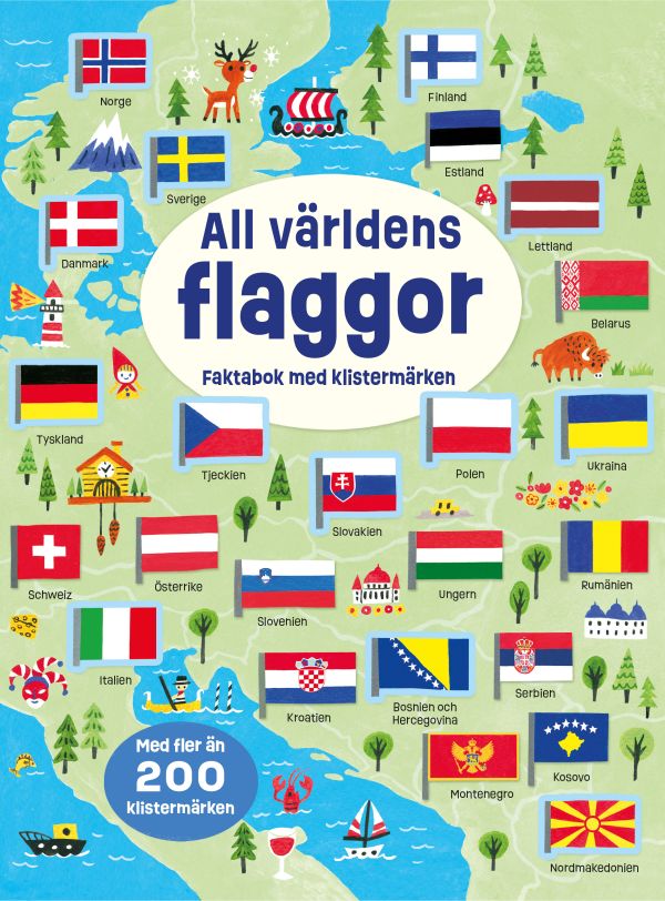 All världens flaggor : faktabok med klistermärken